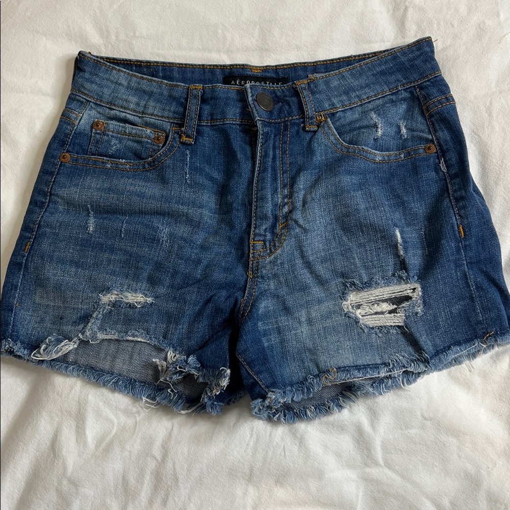 Aeropostale Blue High Waist Women Shorts